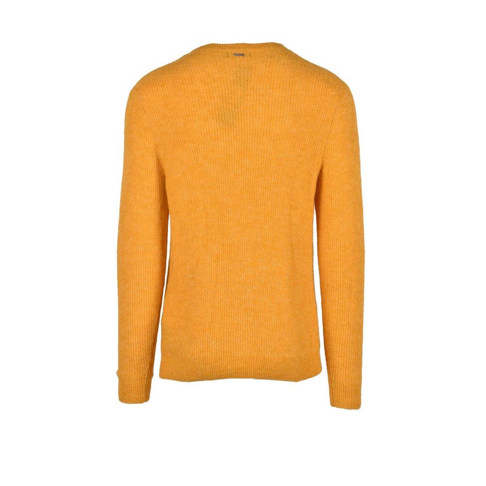 Antony Morato Yellow Crew Neck Ribbed Knit Jumper for Men