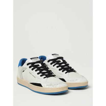 Crime London White Leather Low Top Sneakers