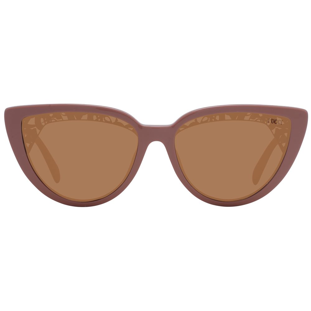 Emilio Pucci Women’s Sunglasses – Pink Cat Eye Frame, Brown Lenses