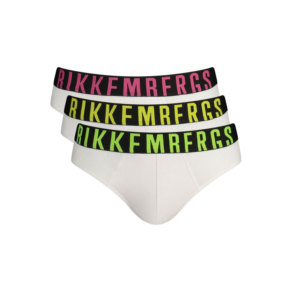 Bikkembergs White Cotton Men Brief - Tri-Pack