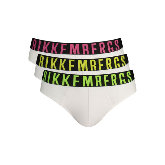 Bikkembergs White Cotton Men Brief - Tri-Pack