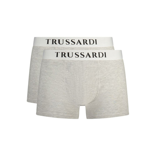 Trussardi Gray Cotton Men Boxer Shorts