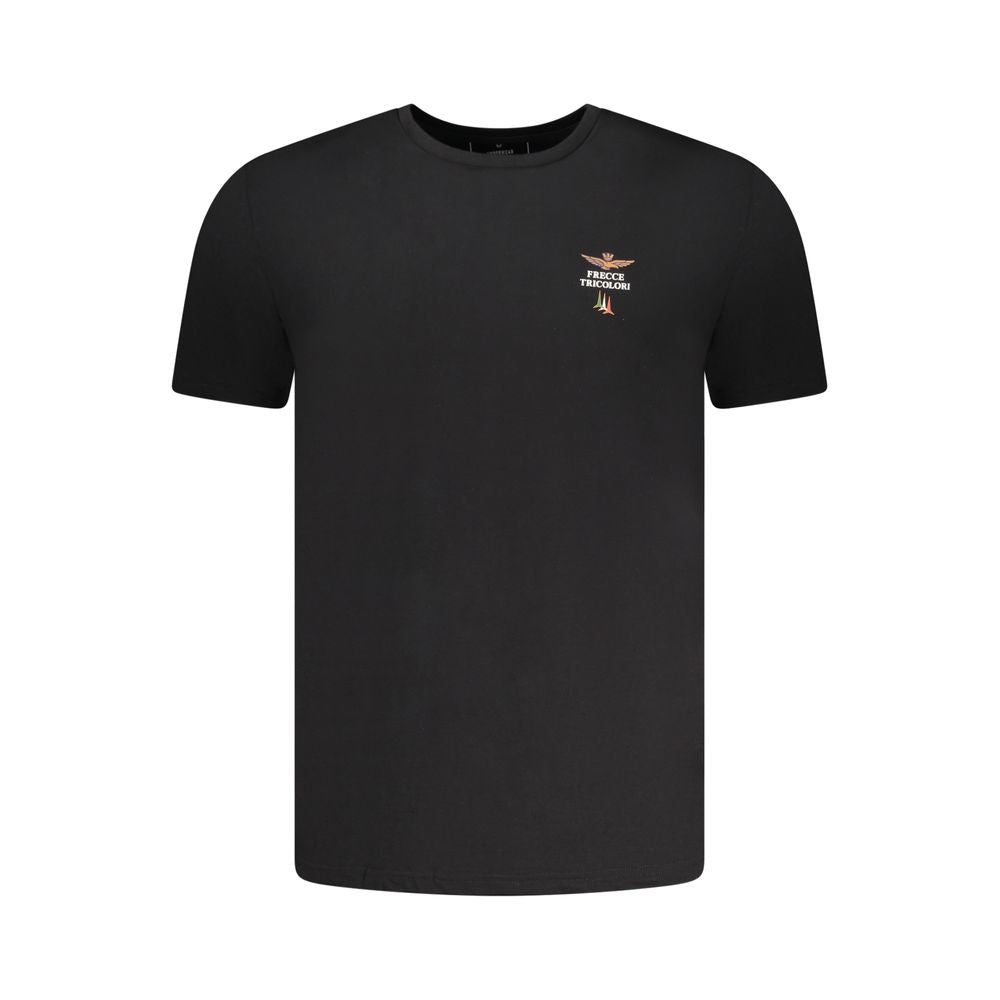 Aeronautica Militare Black Cotton Men Underwear Crew Neck Tee