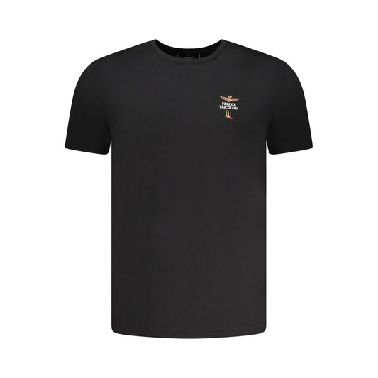 Aeronautica Militare Black Cotton Men Underwear Crew Neck Tee