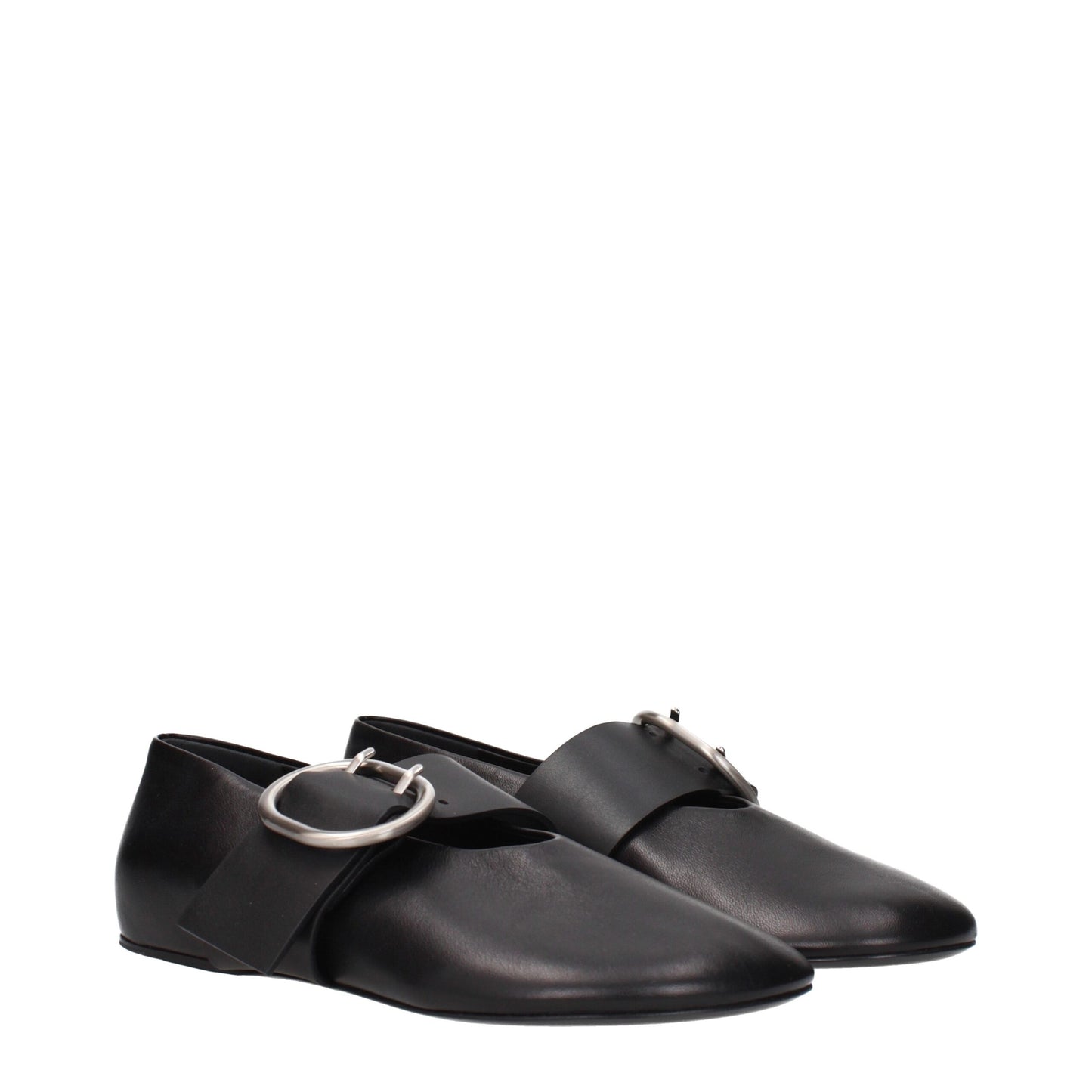 Jil Sander Black Leather Ballet Flats