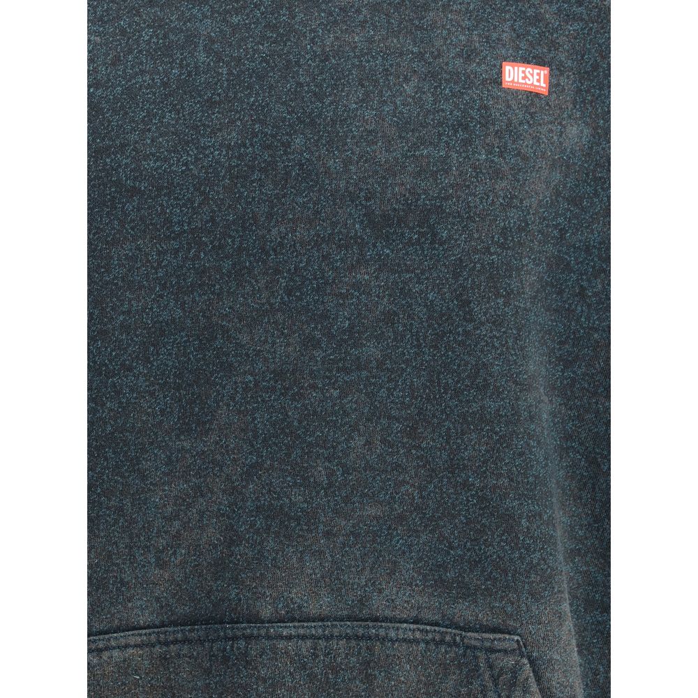 Diesel S-Kai Black Polyester Hoodie