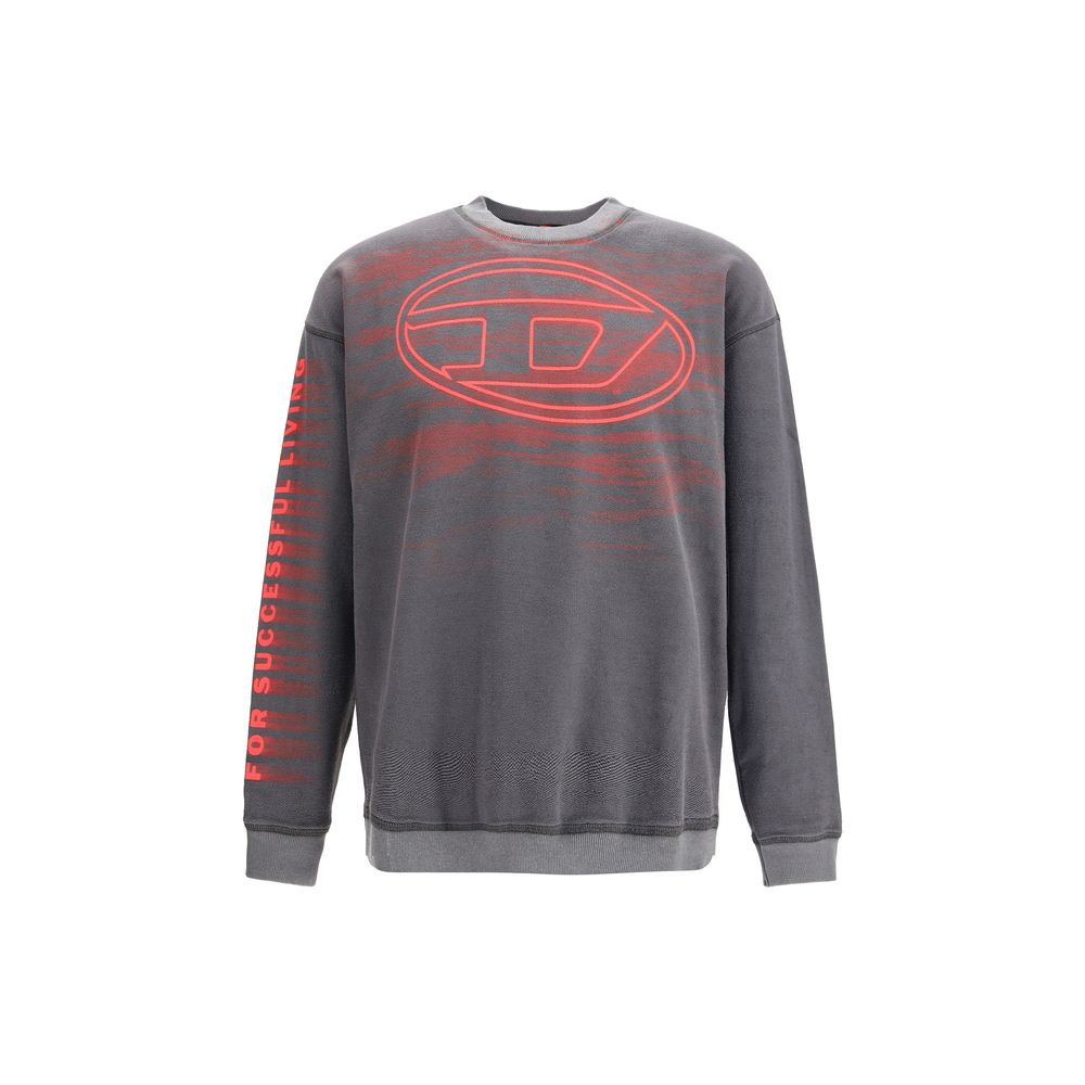 Diesel Gray Cotton Sweatshirt – Vintage-Inspired Statement Piece