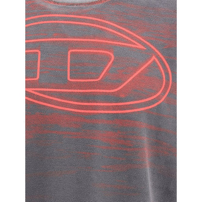 Diesel Gray Cotton Sweatshirt – Vintage-Inspired Statement Piece
