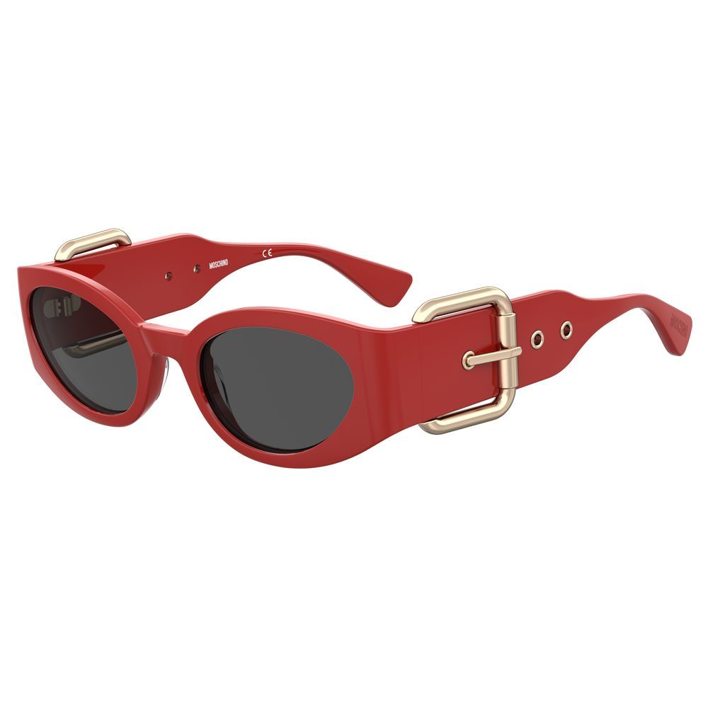 Moschino Women’s Sunglasses – Red Resin Frame, Grey Lenses