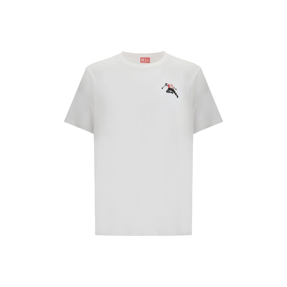 Diesel T-Adjust-T3 White Cotton T-Shirt