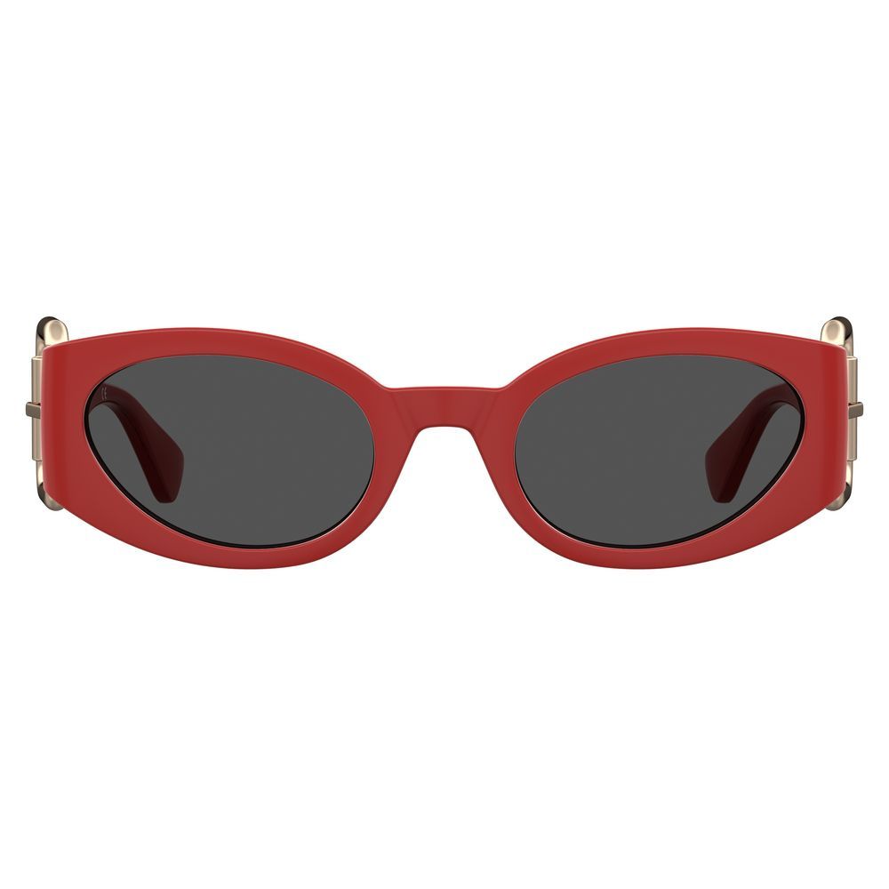 Moschino Women’s Sunglasses – Red Resin Frame, Grey Lenses