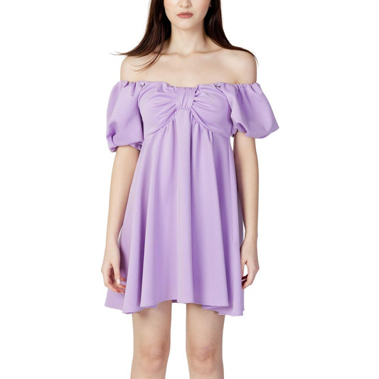 Aniye By Purple Sienna Balloon Off-Shoulder Mini Dress
