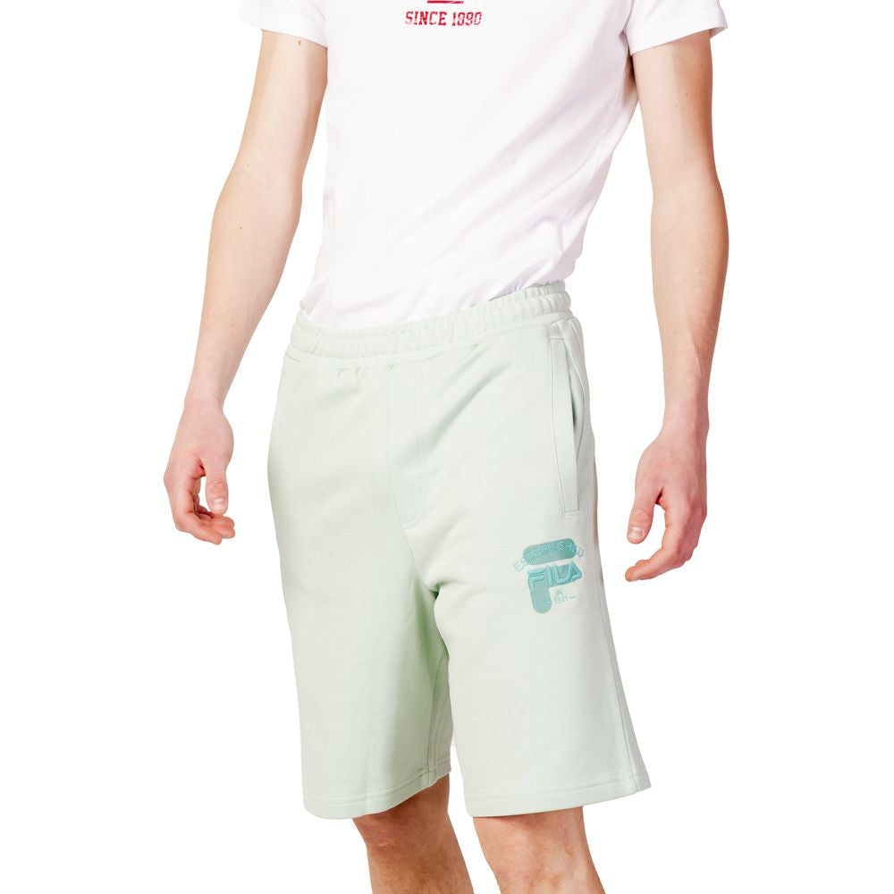 Fila Green Cotton Bermuda Shorts - Comfortable and Stylish Oversized Sweat Shorts for Men