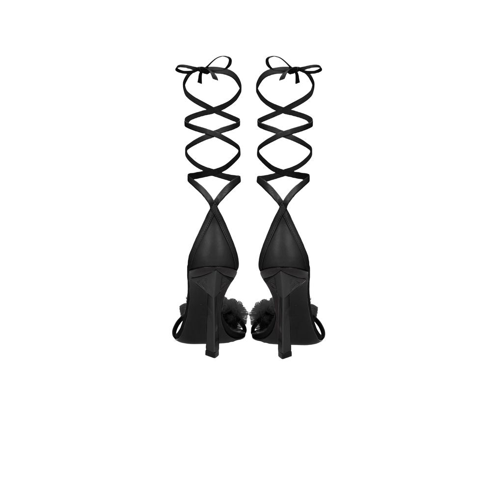 Aniye By Marlowe Black Leather High Heel Pumps