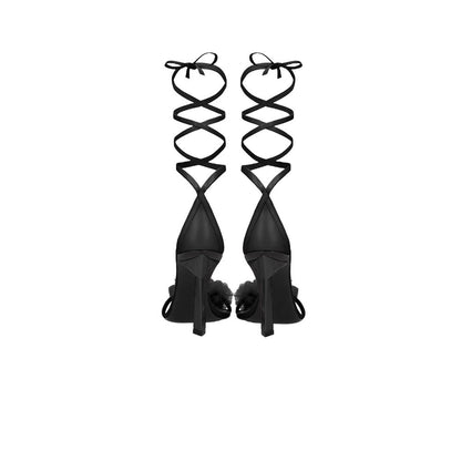 Aniye By Marlowe Black Leather High Heel Pumps