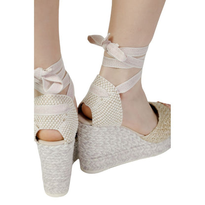 CIMA RAFIA ESPADRILLES Multicolor Cotton High Heel Pumps