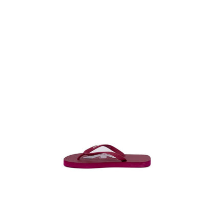 Emporio Armani Underwear Red Rubber Flip-Flop Sandals for Women