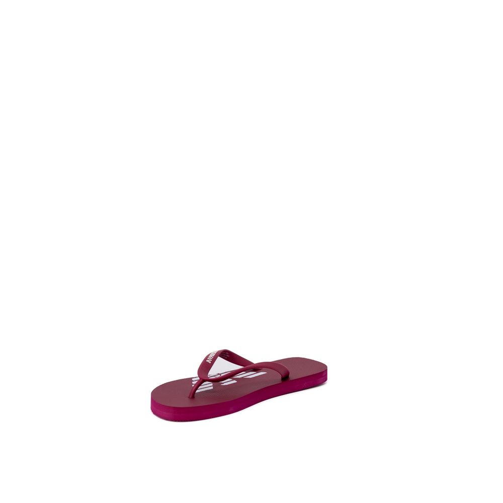 Emporio Armani Underwear Red Rubber Flip-Flop Sandals for Women