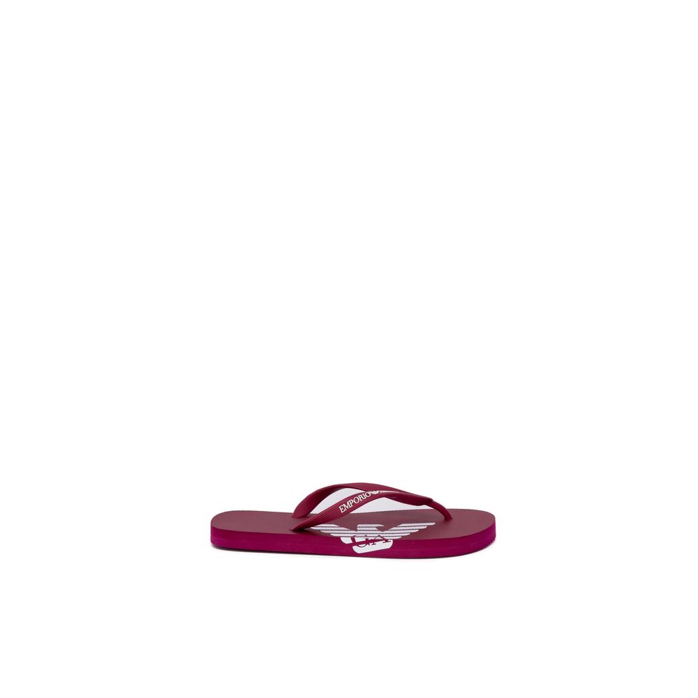Emporio Armani Underwear Red Rubber Flip-Flop Sandals for Women
