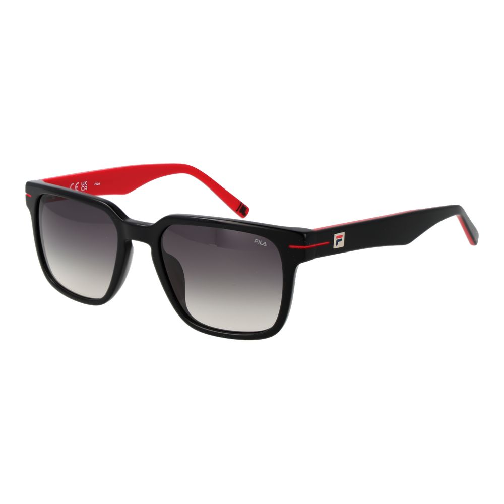 Fila Men’s Sunglasses – Black Square Frame, Grey Gradient Lenses