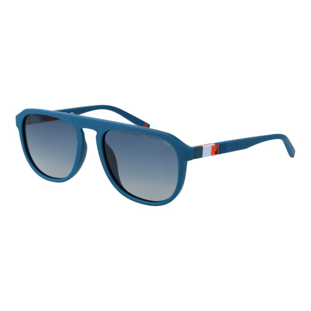 Fila Unisex Sunglasses – Blue Full-Rim Rubber Frame, Blue Lenses