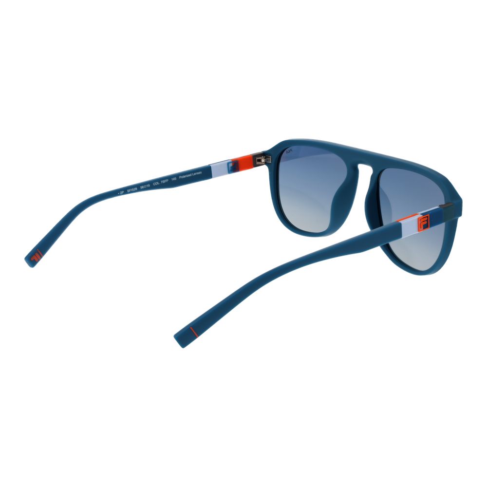 Fila Unisex Sunglasses – Blue Full-Rim Rubber Frame, Blue Lenses