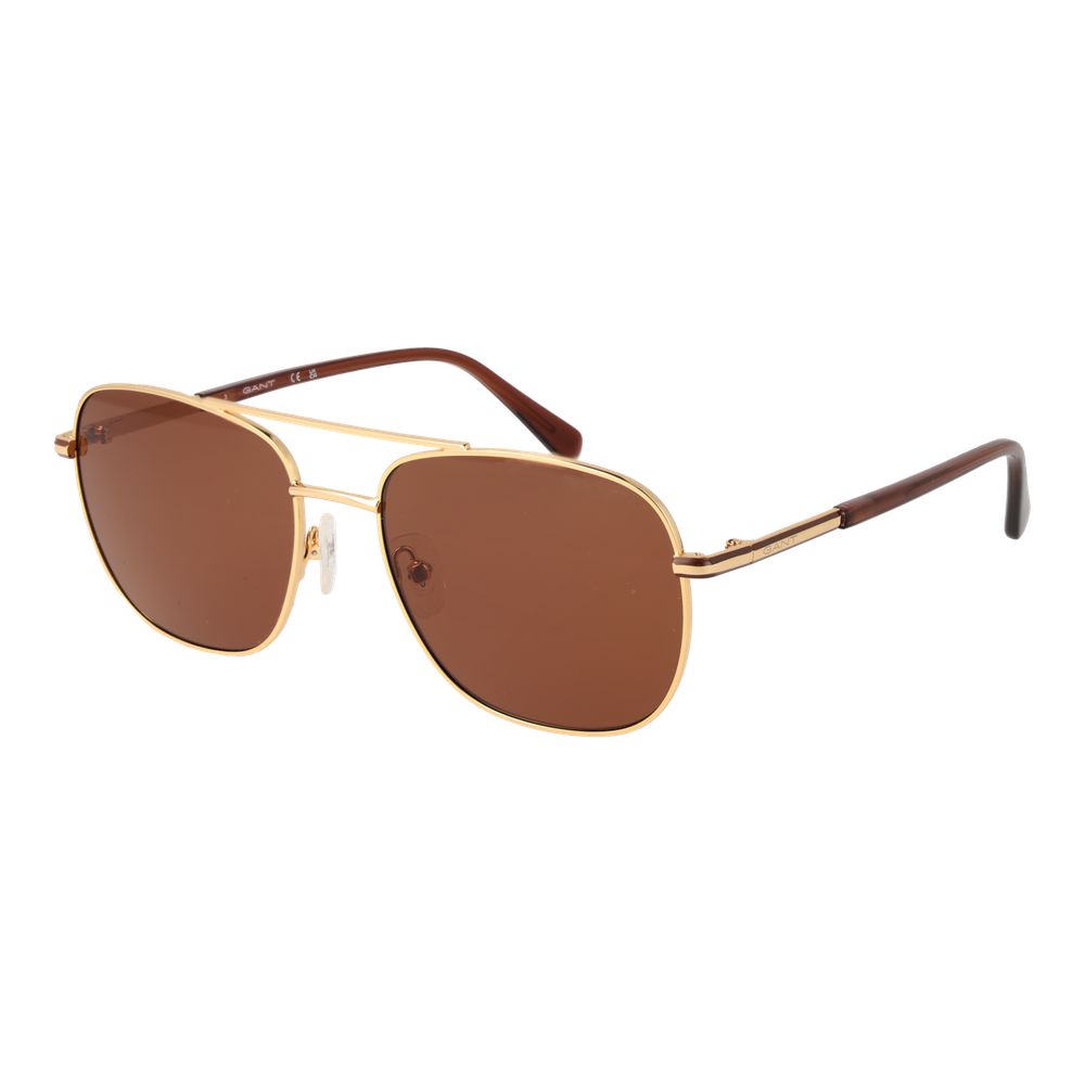 Gant Gold Metal Sunglasses – Aviator Style with Brown Lenses