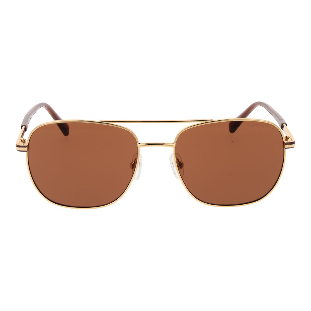 Gant Gold Metal Sunglasses – Aviator Style with Brown Lenses