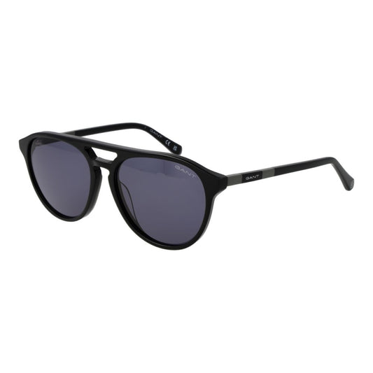 Gant Men’s Sunglasses – Black Aviator Frame, Grey Lenses