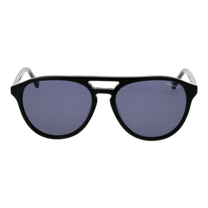 Gant Men’s Sunglasses – Black Aviator Frame, Grey Lenses
