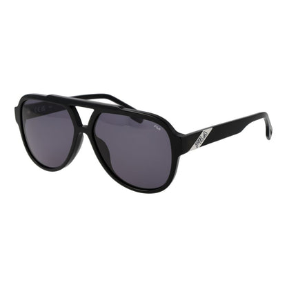 Fila Unisex Sunglasses – Black Aviator Frame with Grey Lenses