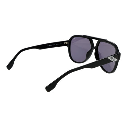 Fila Unisex Sunglasses – Black Aviator Frame with Grey Lenses