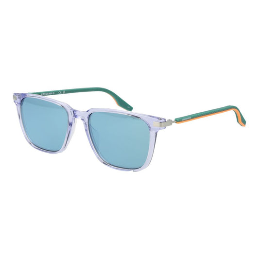 Converse Unisex Sunglasses – Blue Rubber Square Frame, Mirrored Lenses