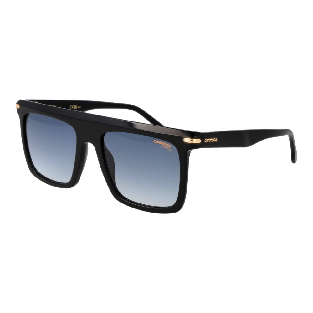 Carrera Black Acetate Sunglasses – Stylish Rectangle Frame with Blue Gradient Lenses