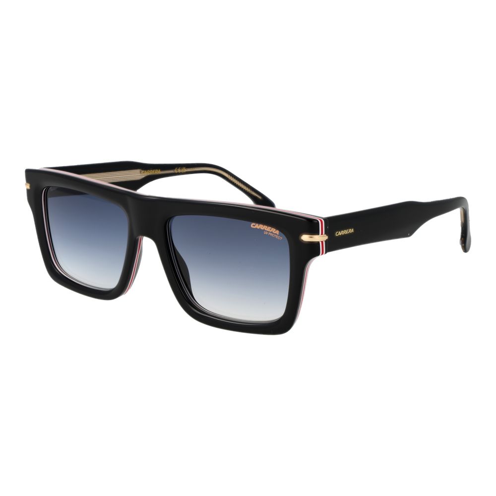 Carrera Unisex Sunglasses – Black Square Frame, Blue Gradient Lenses