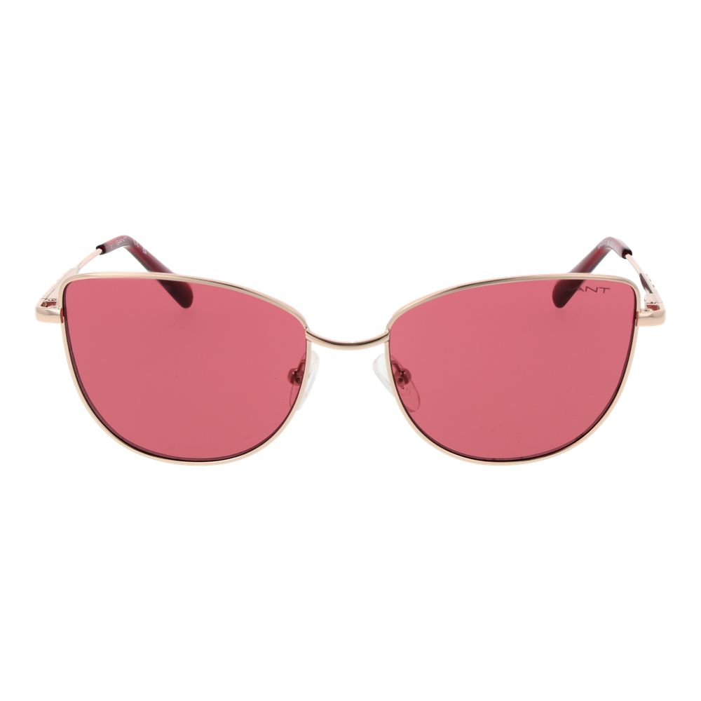 Gant Women’s Sunglasses – Rose Gold Cat Eye Frame, Red Lenses