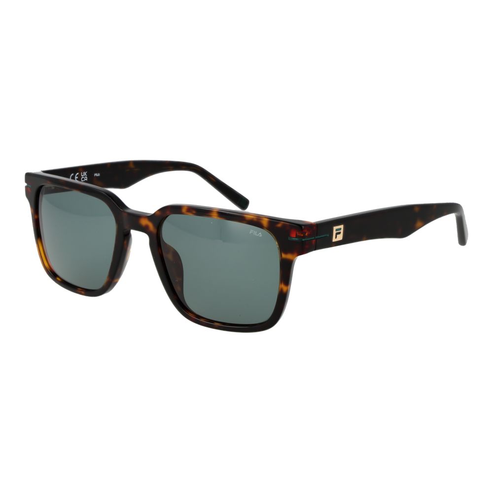 Fila Men’s Sunglasses – Brown Square Frame, Green Lenses
