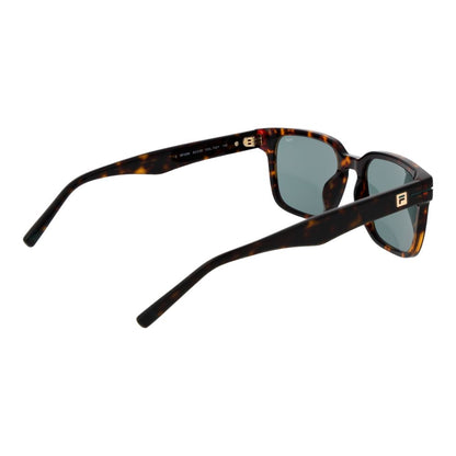 Fila Men’s Sunglasses – Brown Square Frame, Green Lenses