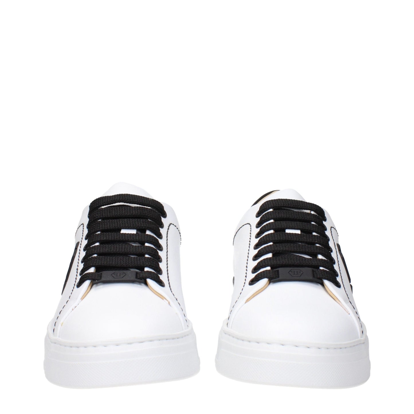 Philipp Plein White Leather Low Top Sneakers
