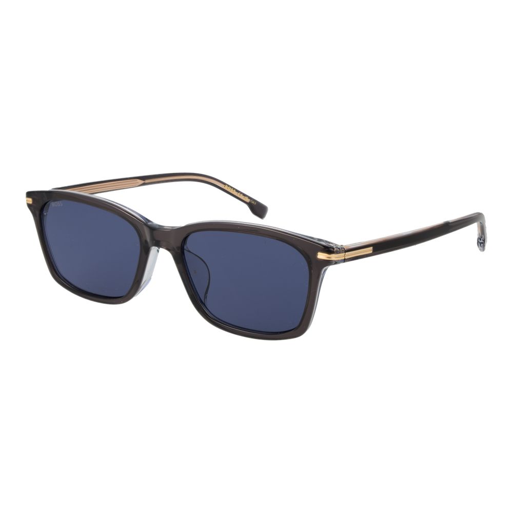 Hugo Boss Men’s Sunglasses – Grey Acetate Frame, Blue Lenses