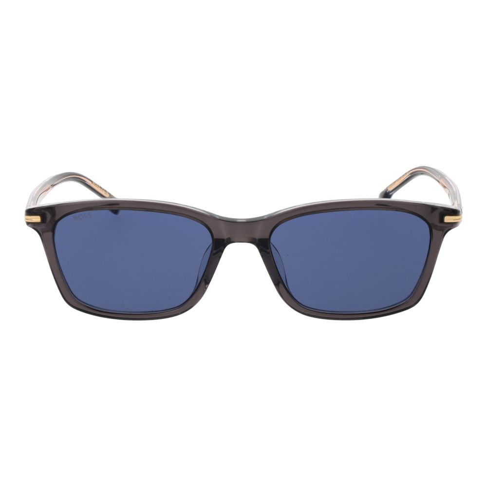 Hugo Boss Men’s Sunglasses – Grey Acetate Frame, Blue Lenses