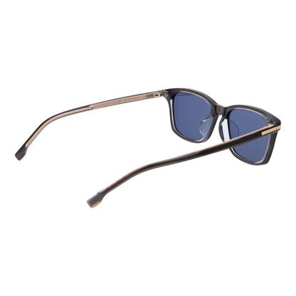 Hugo Boss Men’s Sunglasses – Grey Acetate Frame, Blue Lenses