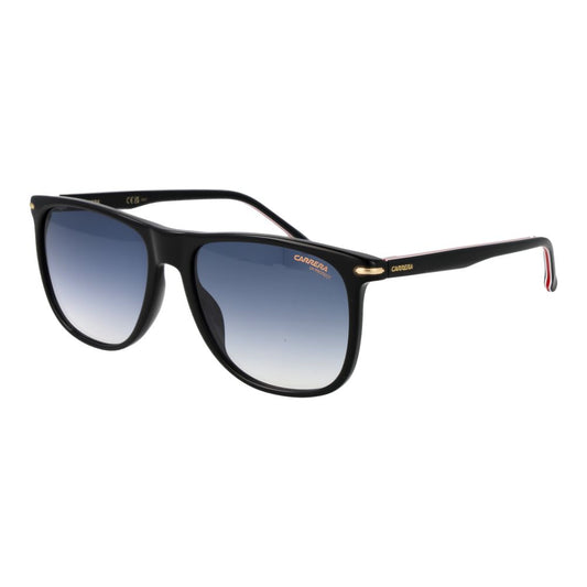 Carrera Black Acetate Sunglasses – Rectangle Frame, Blue Gradient Lenses
