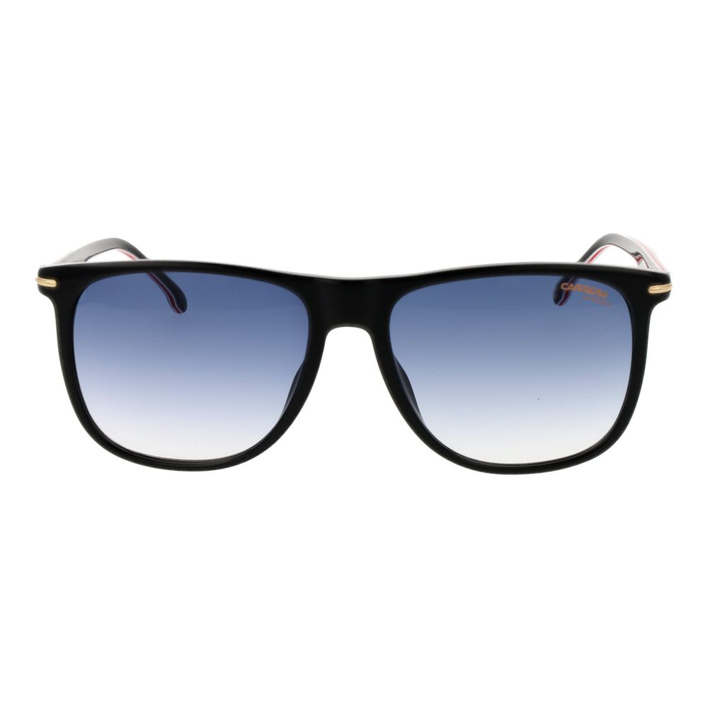 Carrera Black Acetate Sunglasses – Rectangle Frame, Blue Gradient Lenses