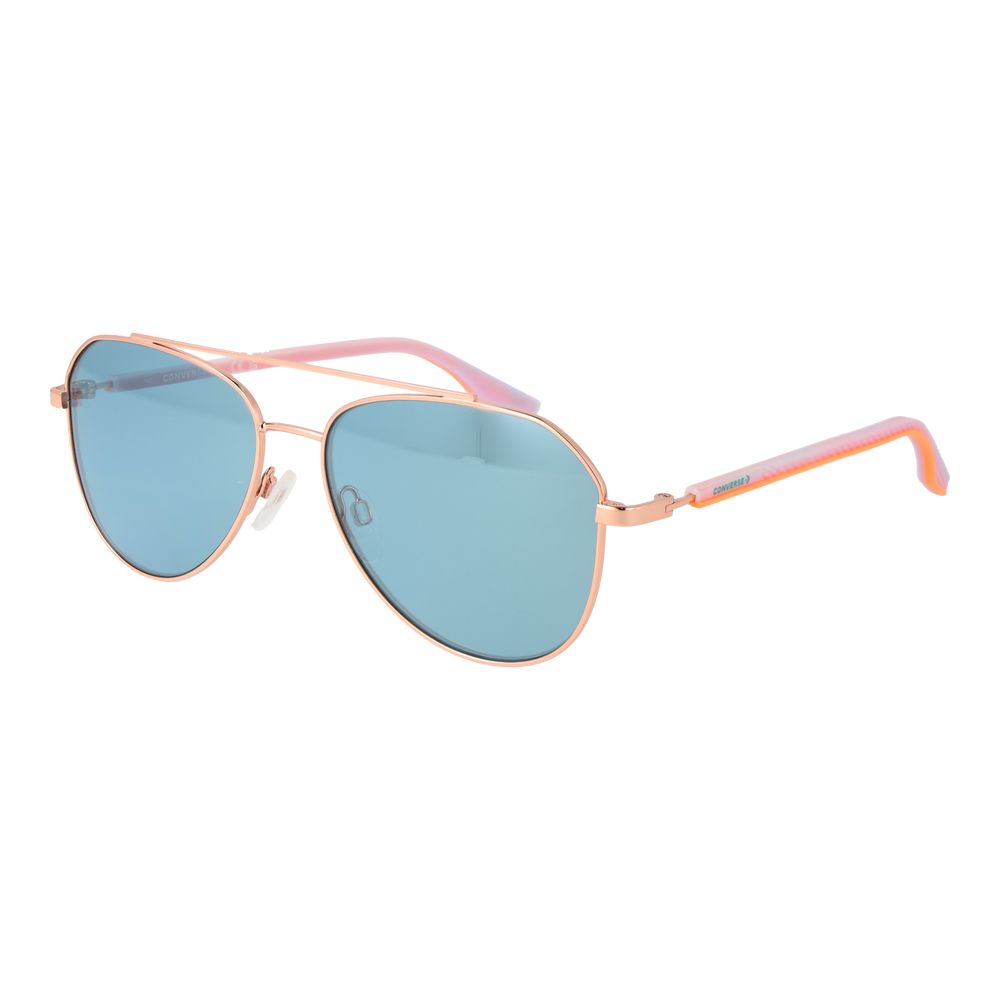 Converse Unisex Sunglasses – Rose Gold Full-Rim Frame, Blue Lenses