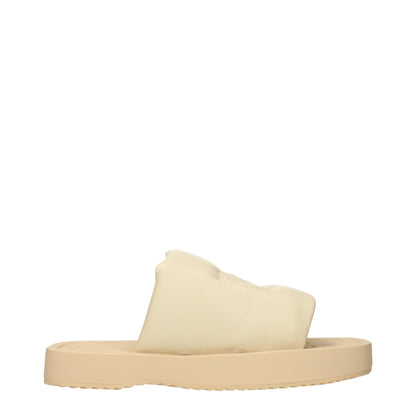 Burberry Beige EKD Slab Leather Slides