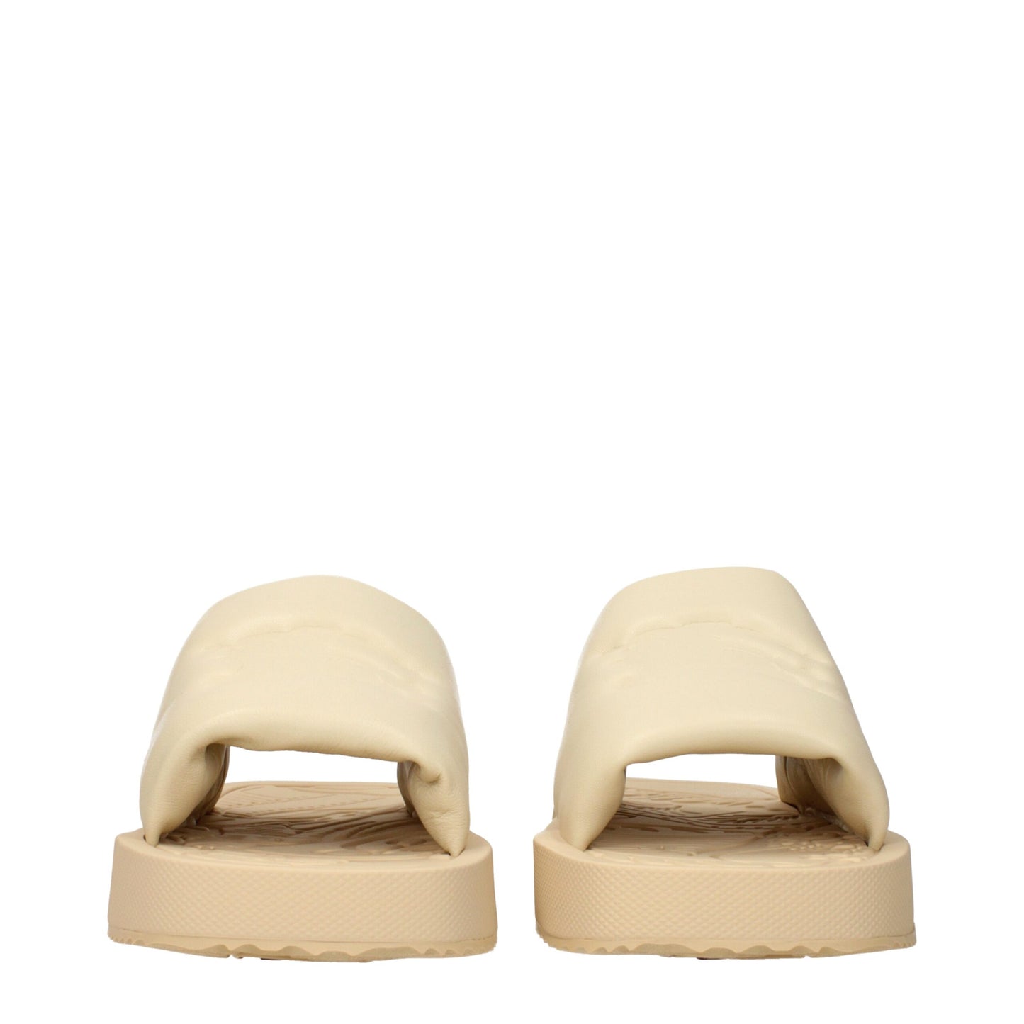 Burberry Beige EKD Slab Leather Slides