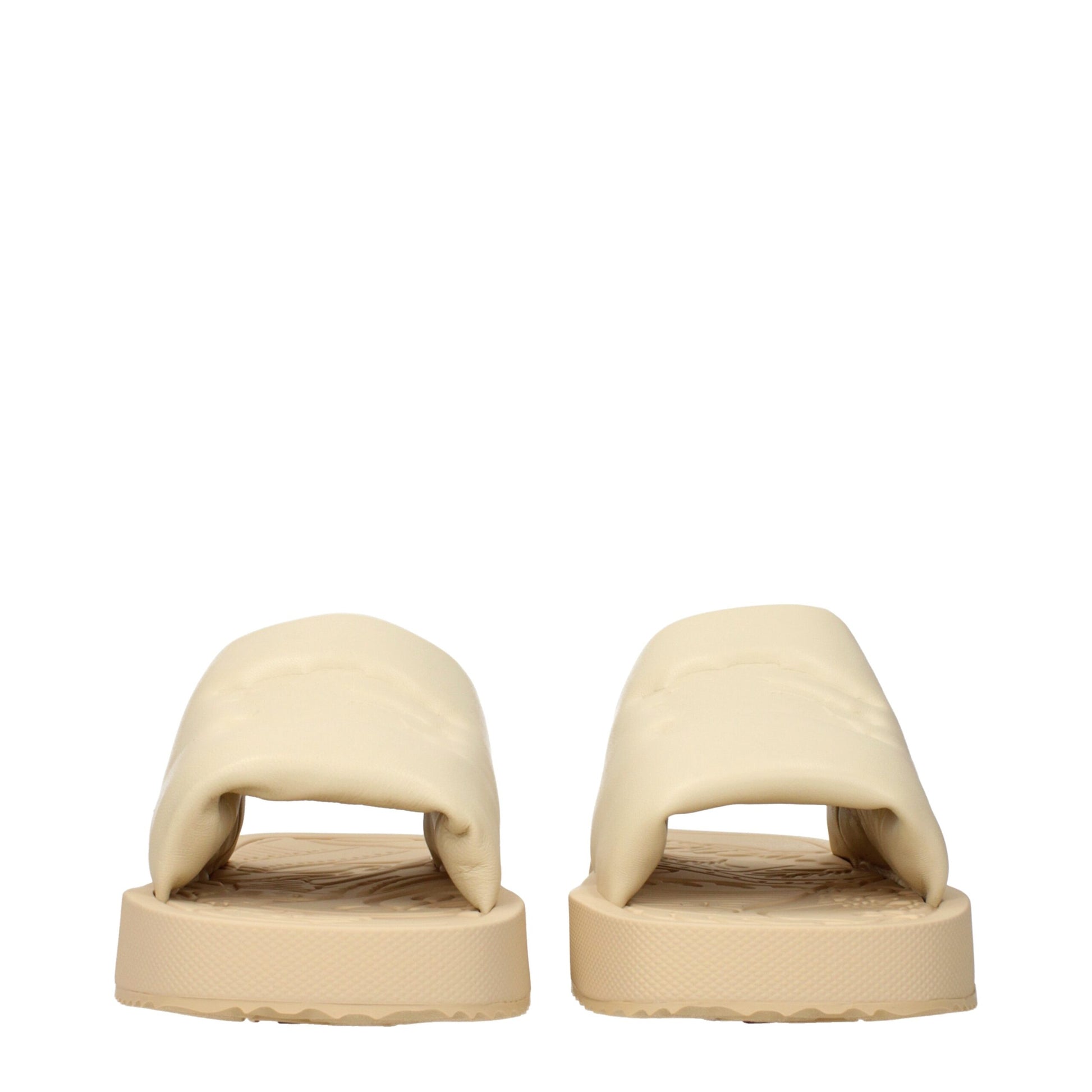 Burberry Beige EKD Slab Leather Slides