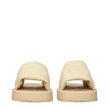 Burberry Beige EKD Slab Leather Slides
