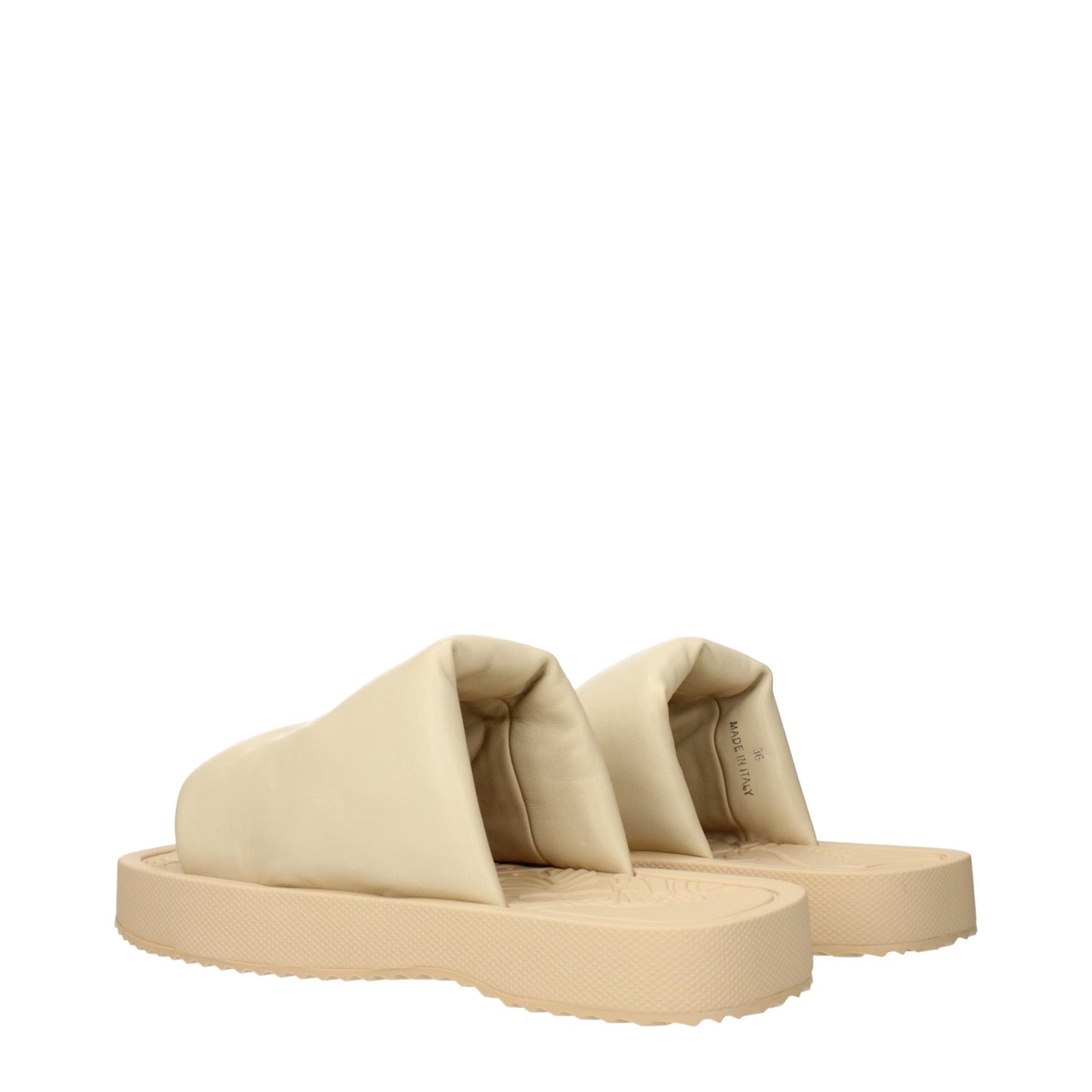 Burberry Beige EKD Slab Leather Slides